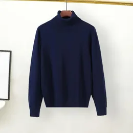 Men's Sweaters Men Autumn Winter Pullover Sweater Turtleneck Long Sleeve Knitting Tops Solid Color Knitwear Thermal