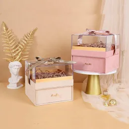 Подарочная упаковка, прозрачная двухслойная акриловая коробка для конфет на свадьбу, подружка невесты, упаковка на день рождения для малого бизнеса