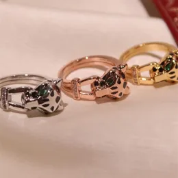 Eheringe, schwarzer Punkt, Leopardenkopf, gepflastert, 3A-Zirkonia-Stein, Tier-Panther-Ring für Männer oder Frauen, Kupfer, Partyschmuck 23021748