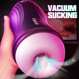 Masturbators Automatic Sucking Male Masturbator Cup Sex Toys Adult Goods for Men Vagina Blowjob Vibration Masturbation Equipment Machine 231204