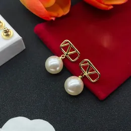 Fashion Diaond Stud Earring Luxury Pearl Earrings 18K Gold Plated Earings 925 Silver Women Hoop Earrings Wedding Jewelry brincos With Box G5