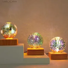 Nattljus 3D Firework Light RGB Atmosphere Dimning Table Night Lamp Projector Romantic Bedroom Led Living Room Decor USB Ball Lights YQ231204