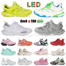 Mode Tracks LED Männer Frauen Designer Schuhe Berühmte Marke Track 3 3.0 Triple Weiß Schwarz Sneakers Tess.s.Gomma Leder-Trainer-Nylon-bedruckte Plateau-Sneaker