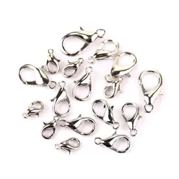 400pcs 10 12 14 16mm Silver Plated Alloy Lobster Clasp Hooks DIY 브레이슬릿 체인 목걸이를위한 패션 보석류 178Q