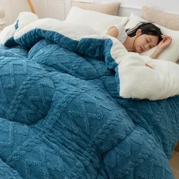 Одеяла супер толстое зимнее теплое одеяло для кровати из искусственного ягненка, утяжеленное кашемировое мягкое удобное теплое одеяло 231204