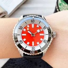 Uhr Herrenuhr 42 mm rote Uhr Automatische mechanische Business-Armbanduhr Kautschukarmband Wasserdicht Montre De Luxe
