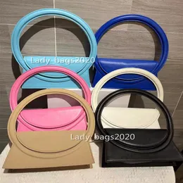 Women Circle Handle Bag Bag Counter Disillary Dircular Le Sac Rond Cuir Taille Handbags Facs Luxury Handbags Totte359C