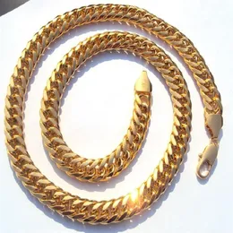 Pesante UOMO 24K VERA FINITURA IN ORO MASSICCIO SPESSORE MIAMI CUBAN LINK COLLANA CATENA DI GIOIELLI 3 ANNI CONSECUTIVI S DHAMPI282A