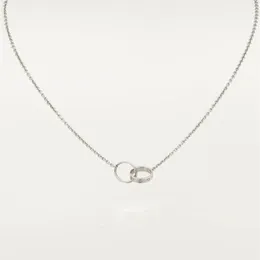 Новый классический дизайн с двойной петлей, подвески, ожерелье «Любовь» для женщин и девочек, титановая сталь 316L, свадебные украшения, ошейники Collier308t