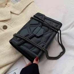 SWDF Chain Brand Designer PU Leather Crossbody Bags For Women 2022 Simple Fashion Shoulder Bag Lady Luxury Small Handbags G220531273v