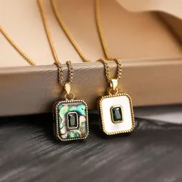 Colares pendentes Mafisar Design de alta qualidade Gold com concha de zircão geométrico feminino de jóias minimalistas da moda