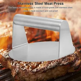 Meat Poultry Tools Round Stainless Steel Smash Burger Press Grill Accessories For Flat Top Hamburger And Squeeze Grease Easy To Clean 231204