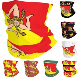 Halsdukar Italien av Sicilien flagg bandana nacke täckt tryckt sicilia wrap halsduk balaclava utomhussport unisex vuxen vindtät