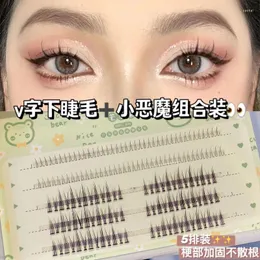 False Eyelashes 5 Rows Mixed Novice Individual Natural Daily Single Cluster Eye Lashes Grafted Makeup Tools