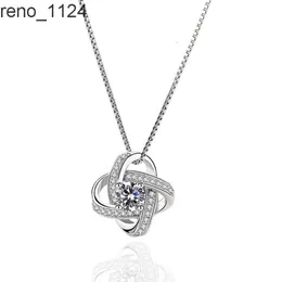 Hochwertige, maßgeschneiderte, klassische, personalisierte Diamanten aus 925er-Sterlingsilber mit Knoten-Anhänger für die Ewigkeit und luxuriöser, zierlicher Halskette