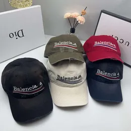 Desginer balanciaga die richtige Version von B Family's Torn Baseball Cap mit weichem Oberteil. Hochwertige Paris Duckbill Cap Couple's Same Internet Red Sunscreen Cap