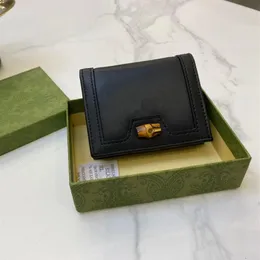 素敵な女性の財布短い財布カードホルダーコイン財布デザイナーウォレットトップクアンリティビッグブランドオリジナルレザーバンブーデコ237n
