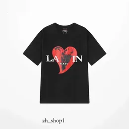 Lanvin Hoodie Designer Luxury Classic T Shirt Chest Letter Printed Mens and Womens Top Summer Breathable High Street Cotton Loose Tees P0wy 736 766