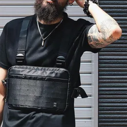 marsupi cross body Chest Rig Bag Streetwear nero Hip Hop Marsupio uomo regolabile tattico Kanye Packs278h