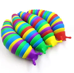 Reliever leksaker fidget leksaker barn vuxna snigla pussel peristaltis rolig larv anti stress squishy nyckelchain leksakslugg leksaker för barn vuxna