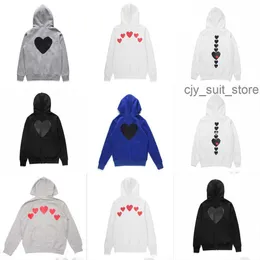 com me des garcons hoodie for mens Hoodie Sweatshirt Play Letter Embroidery Long Sleeve Pullover Women Red Heart Loose Sweater com me des garcon ETRU