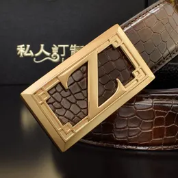 Belts High Quality Golden letter buckle designer belt men genuine leather luxury brand pattern Casual Waistband Z letter S 231128