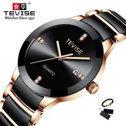 TEVISE Gold Ladies Bracelet Watch Quartz Women Watches Luxury Fashion Casual Ceramic Girl Watch Waterproof Wristwatch Fix Tool CX2264k