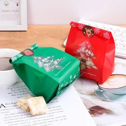 Christmas Decorations 10Pcs Snowflake Tree Gift Bags Merry Baking Packaging Bag Candy Boxes Xmas 2024 Year