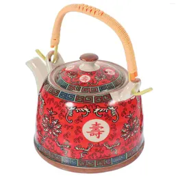 Dinnerware Sets Vintage Tea Kettle Chinese Style Pot Portable Teapot Ceramics Desktop Decor