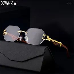 Sunglasses Rimless Women 2023 Oculos Vintage For Men Designer Fashion Glasses Summer Accessories Lentes De Sol Mujer