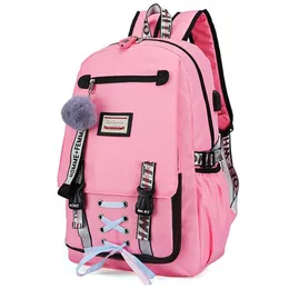 Casual School Bags For Girls Women Backpacks Fashion Backpack USB Charging Schoolbag Child Kids Bag Mochila291l