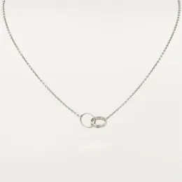 Nouveau Design classique Double boucle pendentif à breloques collier d'amour pour femmes filles 316L titane acier bijoux de mariage Collares Collier317k