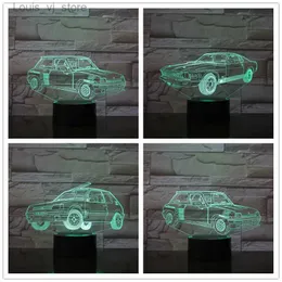 NIGHT LIGHT NIGHT COOL COOL 3D CAR موضوع ليلة ضوء LED USB Table Desk Lamp Decor Decor Decord Gift Kids Toys First Multicolor 2728 YQ231204
