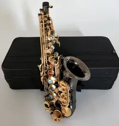 Kaluolin Curved Soprano Saxophone楽器Tom bb Lacquer Grass Professional Performance gif aaa