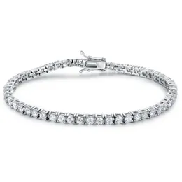 Kvalitet 4A Hela 3mm 4mm CZ -tennisarmband i riktigt solid 925 Sterling Silver klassiska smycken 2st Lot288Q