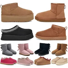 Austrália bota de neve tasman chinelos tazz botas de grife mulher lua rosa uggsboot tasman ultra mini uggliss botas femininas fofas mocassins plataforma fuzzy sapatos