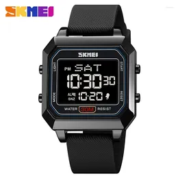 Wristwatches SKMEI Sports Digital Electronic Watch For Men Square Wirst Watches Led Light Countdown Date Week Waterproof Alarm Clock