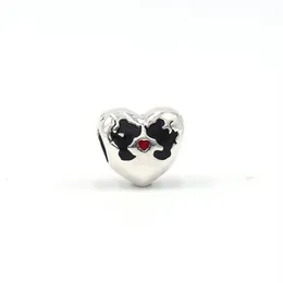 Ny ankomst 100% 925 Sterling Silver First Kiss Heart Charm Fit Original European Charm Armband Smycken Tillbehör265A