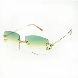 Novos óculos de sol com garra de metal e diamante 4189706 com lentes grandes de 60 mm para homens e mulheres