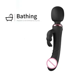 Brinquedo sexual massageador, vibrador ampliado, brinquedo feminino, dildo duplo, vibrador real, rotação, ferramentas sexuais, haste de borracha, pistão vagina, brinquedos de calor