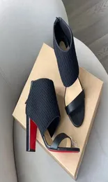 Newst Summer designer sandal Sandal boot women ankle boots high heel Georgette mesh knit leather open toe sandals reds-sole heeled pumps 35-434025893