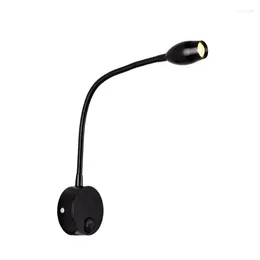 Wall Lamp Focos LED Lamps With Knob Switch Dc12v110 220V Silver Bedroom Bedside Reading Light Direction Adjustable Indoor Lighting