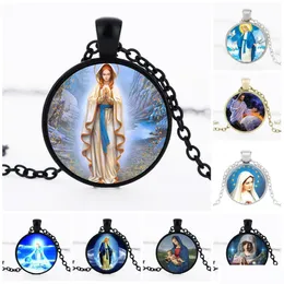 Pendant Necklaces Statement Women Men Cross Virgin Mary Jesus Necklace Christian Jewelry Accessories Relius Drop Delivery Pendants Dh26W