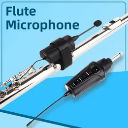 Microfones DT5 Flute Microphone Instrument UHF Trådlös mikrogoosalhals Plockning av mottagare och sändarsystem för 231204