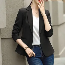 Women's Suits 2023 Spring And Autumn Commuter Simple Suit Collar Double Layer Inner Lining Long Sleeve Solid Color Slim Fit