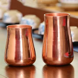 Water Bottles Handcrafted Pure Copper Beer Milk Mug Creative Vintage Thickened Moscow 350 ml Breakfast Cup Drinkware Tableware 231205