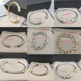 Jewelry Mens Dy Trend Bracelet Gold Charm Designer Women Platinum ed Wire Bracelets Round Plated Head Hemp Fashion Versat295u