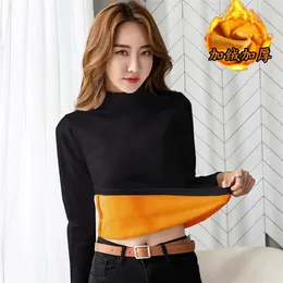 Kadın Sweaters Bir Mançes Çeken Longues EN Velours Pour femmes Couleur Unie Chaud Decontracte Col Rond Bas Modu Basit Kafa Printemps 231205