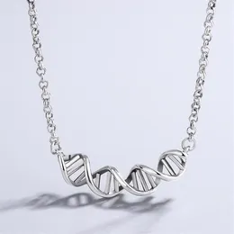 チェーンVentfille 925 Sterling Silver Dna Ed Spiral Necklace for Women Personality Trendy Party Gifts Jewelry 2021 Drop332T