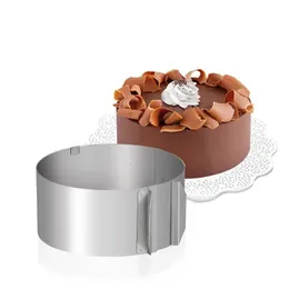 Bakformar justerbar rund tårta ring mögel utdragbar mousse tårta ring rostfritt stål cirkel bakring tårta verktyg 189 231205